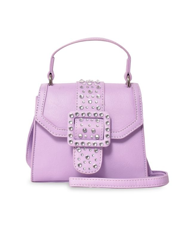 OMG Accessories Girl's Rhinestone Embellished Crossbody Bag